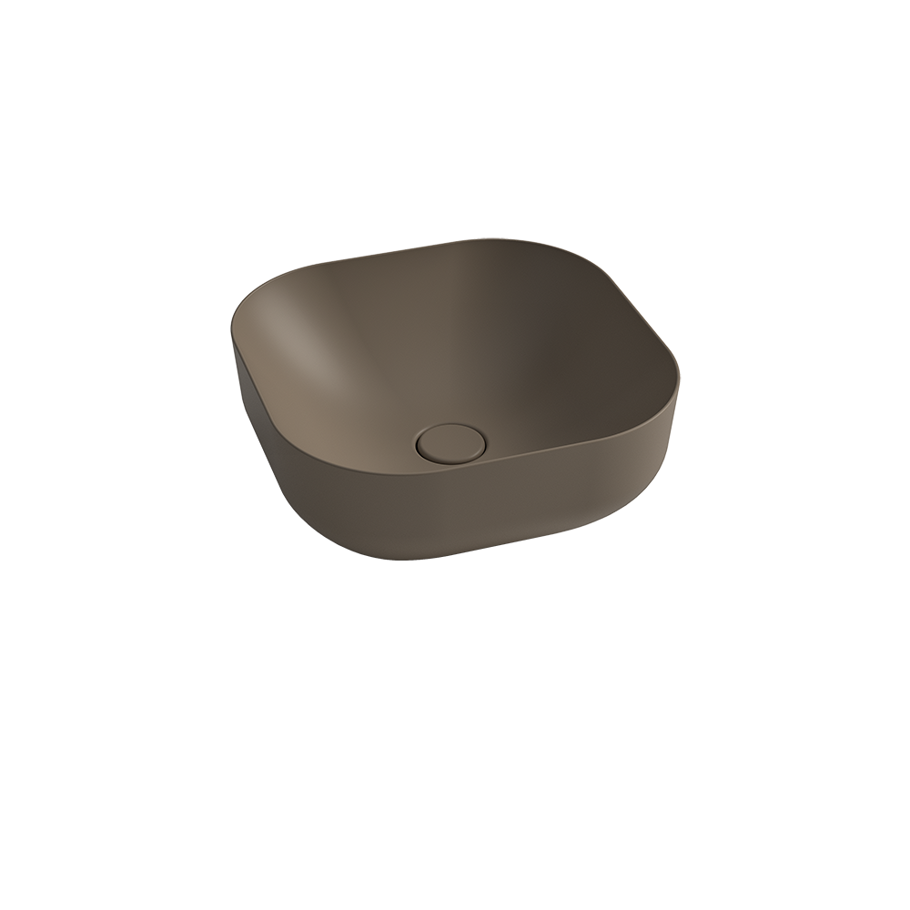 Saniterra Tuscano Diamond W42 Countertop Wash Bowl in Coffee-312028C42
