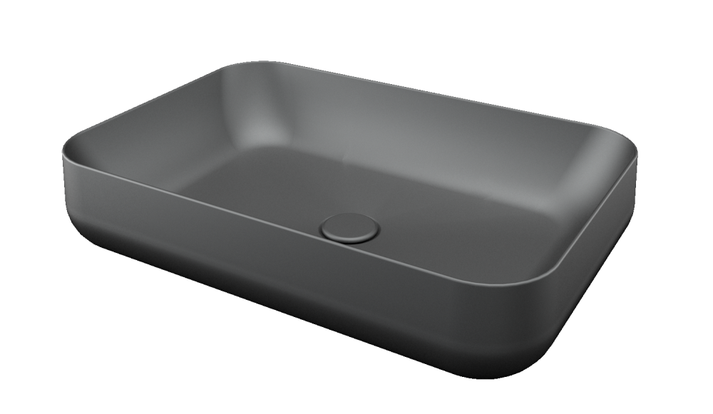Saniterra Tuscano Oblong countertop washbasin in Graphite - 312052G