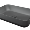 Saniterra Tuscano Oblong countertop washbasin in Graphite - 312052G