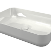 Saniterra Tuscano Oblong countertop washbasin in White - 312052W