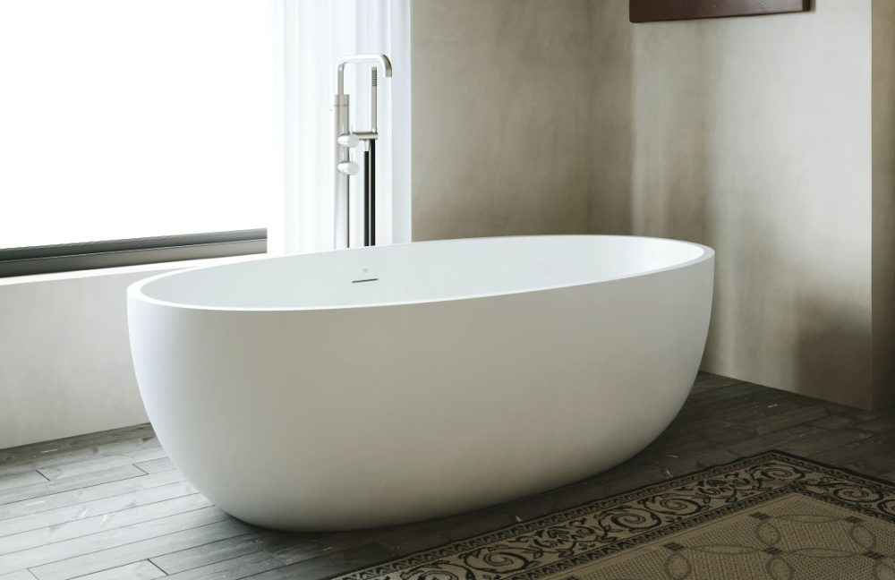 white milano bathtub freestanding