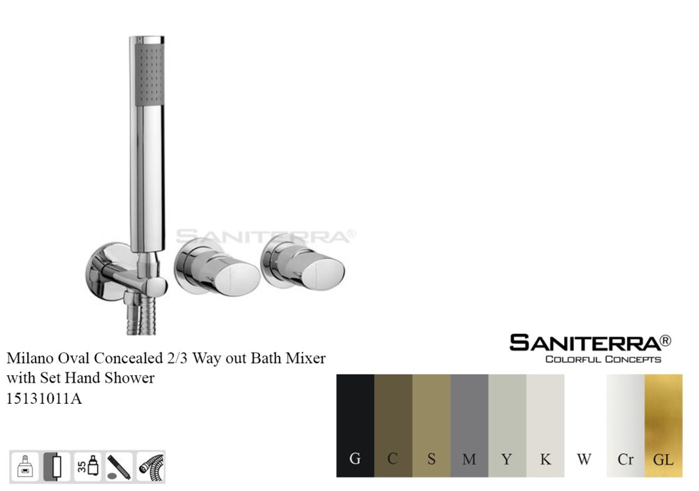 15131011A-concealed bath mixer 2-3 way milano oval