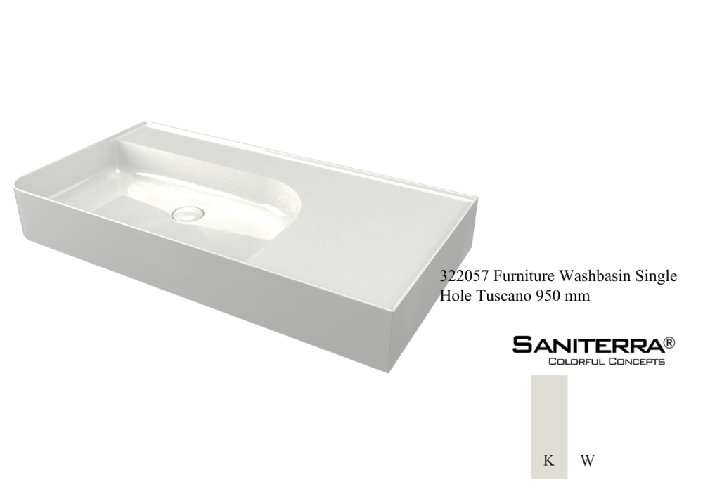 322057 Furniture Washbasin Single Hole Tuscano 950 mm