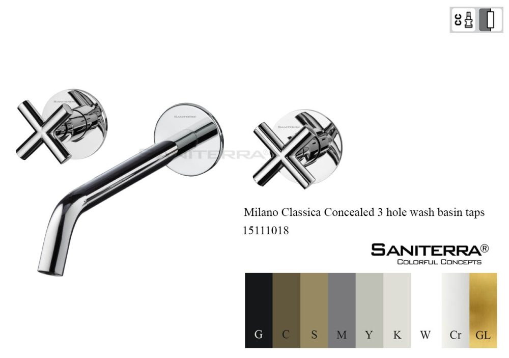 15111018-concealed 3 hole washbasin tap milano classica