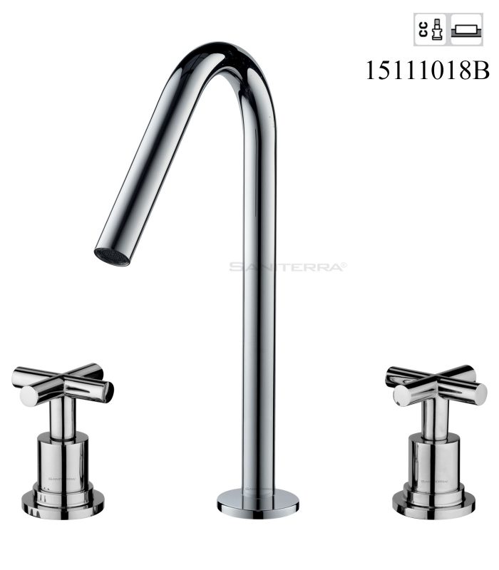15111018B-3 hole Deck Mounted Concealed wash basin tap Classica