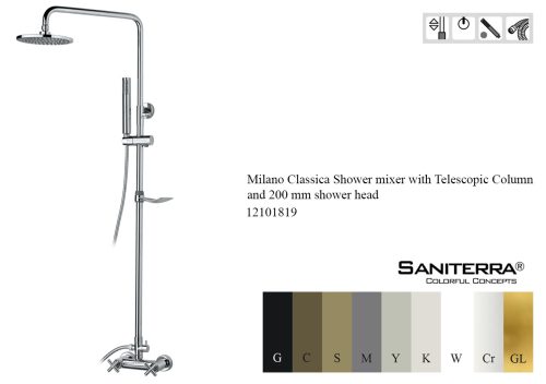 12101819-Shower mixer with Telescopic Column Milano Classica