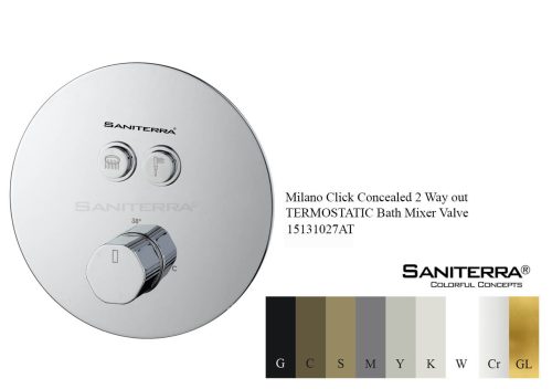 15131027T-milano click concealed 2 way out termostatic bath mixer valve