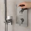 Concealed 2 way out bath mixer tap with knurling handle-diamond