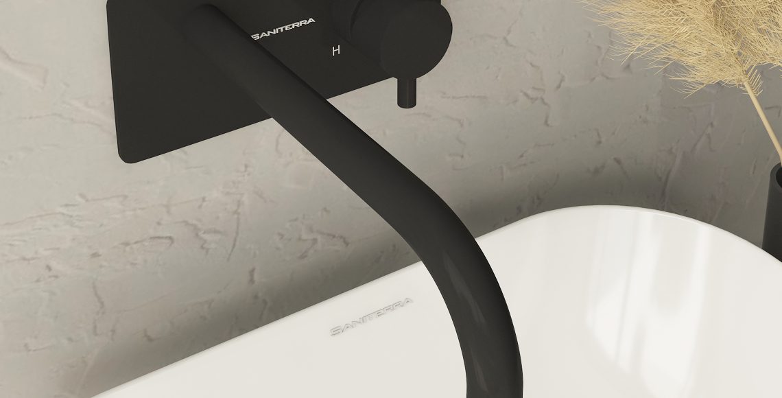 Saniterra tuscano Diamond Concealed Basin mixer tap- Graphite
