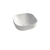 Saniterra Tuscano Diamond W42 Countertop wash Bowl in White- 312028W42